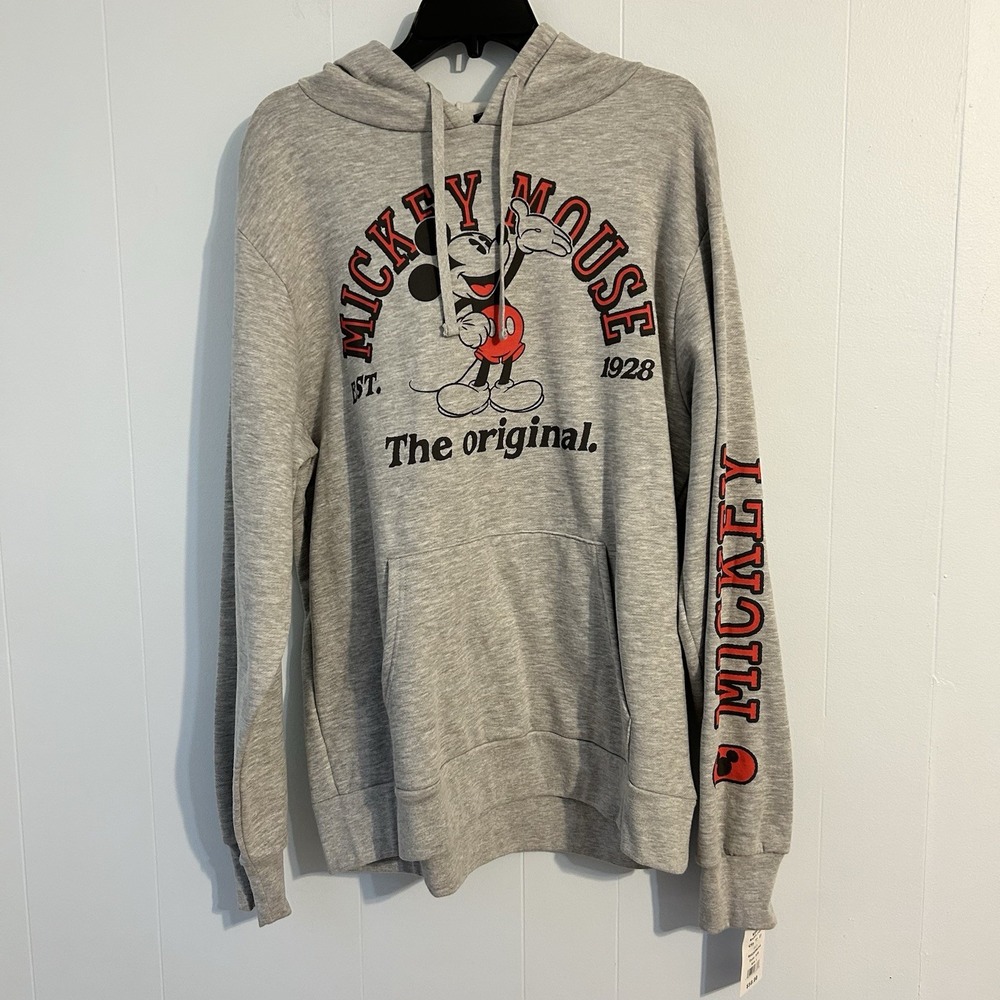 Men's Large Disney Mickey Mouse Hoodie. The Original Mickey Sleeve Kangaroo Pock